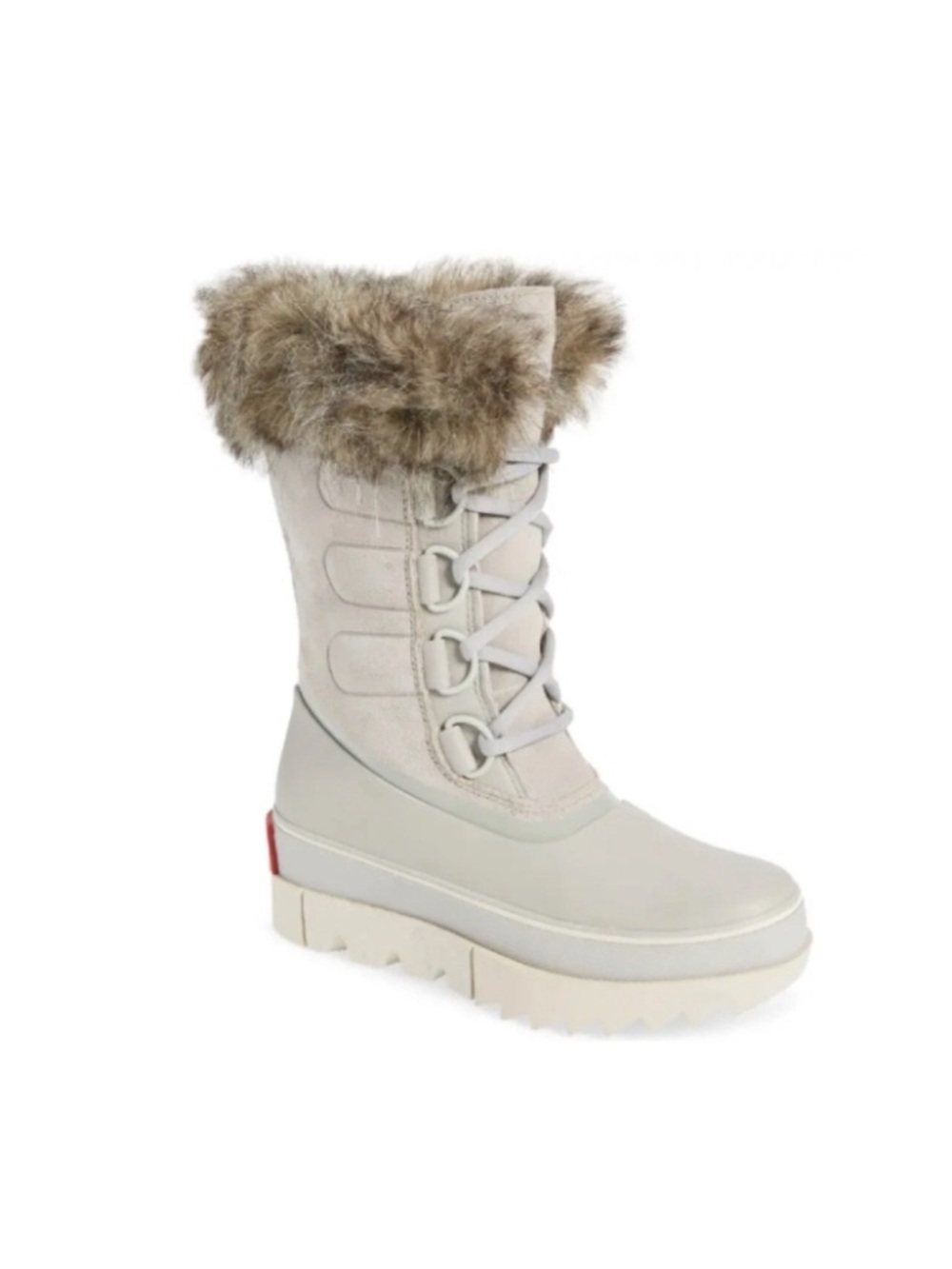 Sorel Cream Faux-Fur Trim Lace-Up Winter Boot